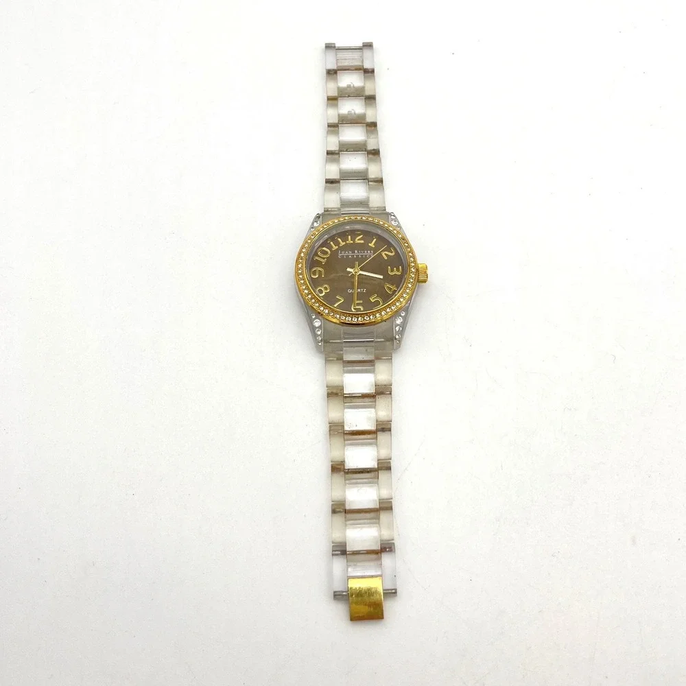 Joan Rivers Classics Women's Gold Tone Rhinestone‎ Bezel Quartz Watch READ!